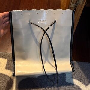Prada Elegant Black and Cream Tote